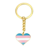 Trans Pride Heart Keychain